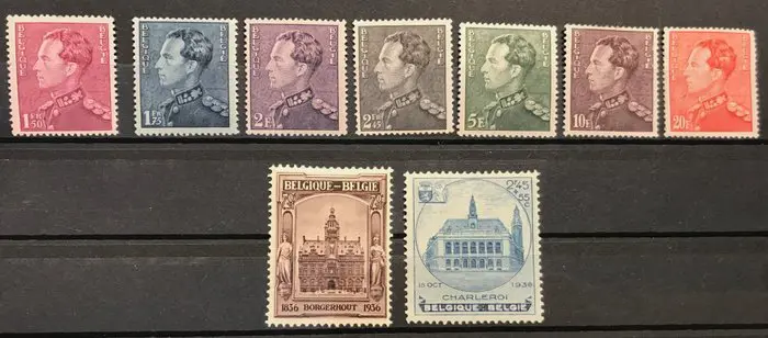 België 1935/1936 - Volledige Jaargangen incl. Zegels uit blokken Tassis, Borgerhout, Charleroi - OBP 404/445