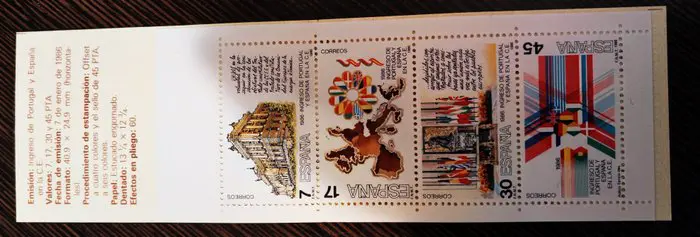 Spanje 1986 - 120 pieces. Booklet of the accession to the EEC of Portugal and Spain