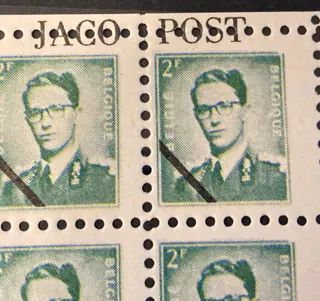 België - Privé uitgifte : Boudewijn bril 'Type Marchand' + Leopold III 'Poortman' in volledig velletje