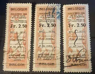 België 1920 - Kleine verzameling fiscale en kwijtingszegels met o.a. POSTFRISSE zegels Albert I