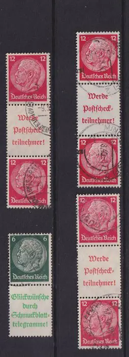 Duitse Rijk 1940/1941 - Combinaties. - Michel;S203(2),204(2),205,206(2) S207(2),S208(2),S209/214,