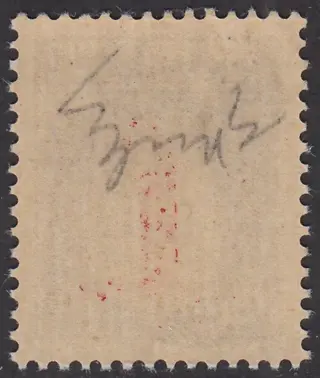 Italië 1944 - Overprint mix-up error, 50 c. violet with double red overprint of the ‘I’ type and another inverted - Sassone N. 493BAb, 493BAa