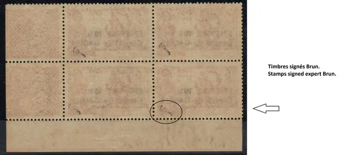 Frankrijk - koloniën (algemene uitgaves) - 245** in pair + 245** BA as a block of 4, signed, superb, quote: €1,350 - cameroun 245ba - E renversé tenant à normal dans bloc de 4, signé Brun.
