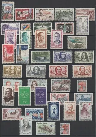 Frankrijk 1956/1964 - lot van 9 complete jaren nieuw** luxe 1e keus - Yvert N°1050 au n°1434** sans charnières