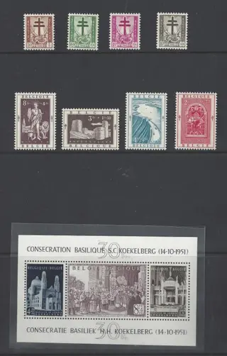 België 1950/1952 - 3 volledige jaargangen met blokken