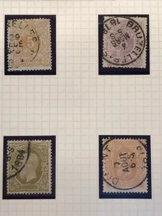 België 1869/1883 - Leopold II: Volledige reeks inc. 5 Frank met prachtige centrage - uit klassieke studie - OBP 26/37
