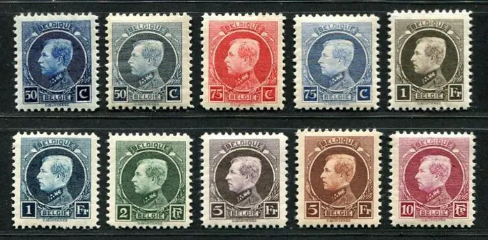 België 1922/1927 - Albert I : Type 'Houyoux' en 'Kleine Montenez' zoals op Davo albumblad 13