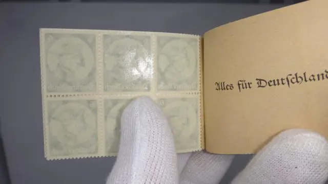 Duitse Rijk 1933 - “Fridericus” stamp booklet, MNH - MH 32.2.2 ndgz/ndgz PK Hbl.2 oben Klammer 17mm