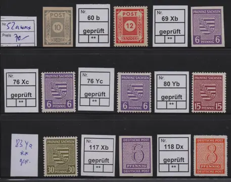Geallieerde bezetting - Duitsland (Sovjet-zone) 1945/1948 - Lot with variants expertised by BPP (German Federation of Philatelic Experts)