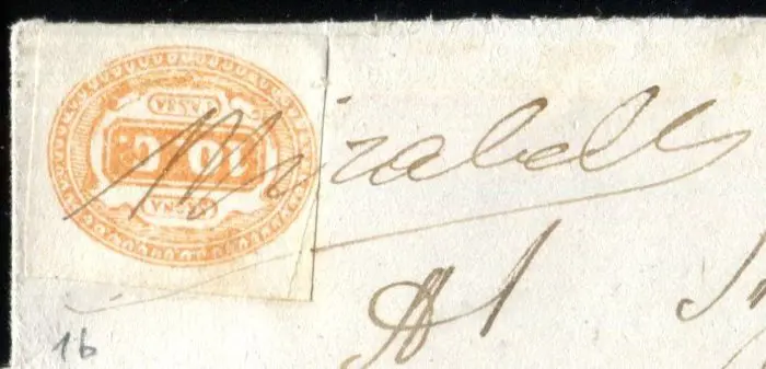 Koninkrijk Italië 1863/1868 - Taxed letter with ‘Mirabella’ graphic cancellation - Sassone Tasse 1