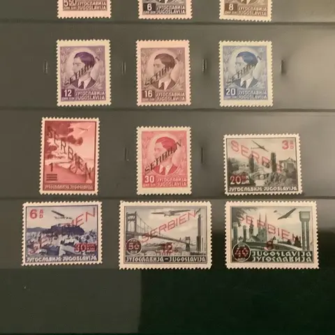 Duitse Rijk - bezetting van Servië (1941-1944) 1941 - Twee opeenvolgende emissies - Michel 26/45