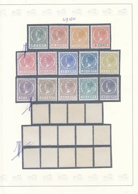 Nederland 1924 - Koningin Wilhelmina, type 'Veth' - NVPH 149/162