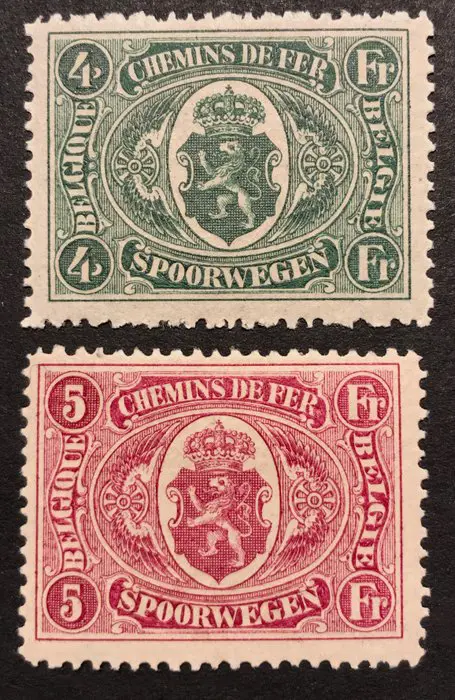 België 1921/1921 - Spoorwegzegels "Rijkswapen in Ovaal" - POSTFRIS met prachtige kleuren en gom - TR128/134