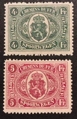 België 1921/1921 - Spoorwegzegels "Rijkswapen in Ovaal" - POSTFRIS met prachtige kleuren en gom - TR128/134