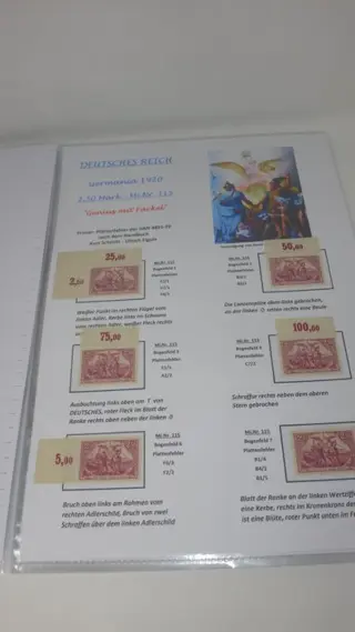 Duitse Rijk 1932 - “Genius with Torch” research collection with 45 pcs. plate errors - 115 ** MNH