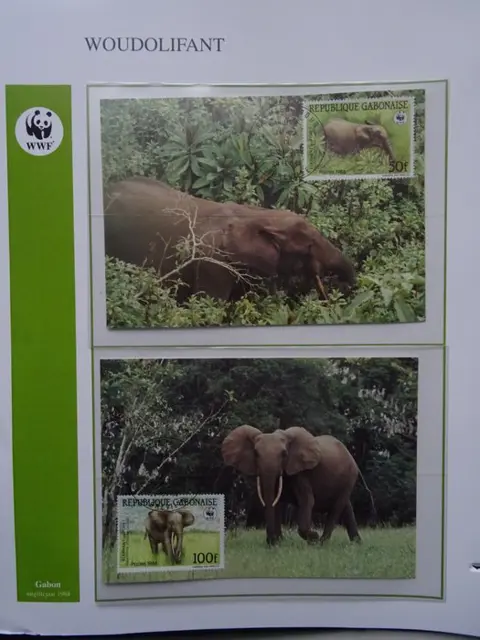 Wereld - thema: WWF - Collectie allerhande officiële maximumkaarten, alle emissies met Wereld Natuur Fonds logo.
