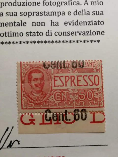 Koninkrijk Italië 1920 - Express mail, 60 cents on 50 cents with overprint variety - Sassone S6ea