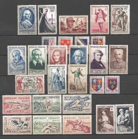 Frankrijk 1950/1953 - Kavel van 4 nieuwe complete jaren zonder scharnieren waaronder "Celebrities & J.O" serie. - Yvert N°863 au n°967** LUXE MMH