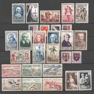 Frankrijk 1950/1953 - Kavel van 4 nieuwe complete jaren zonder scharnieren waaronder "Celebrities & J.O" serie. - Yvert N°863 au n°967** LUXE MMH