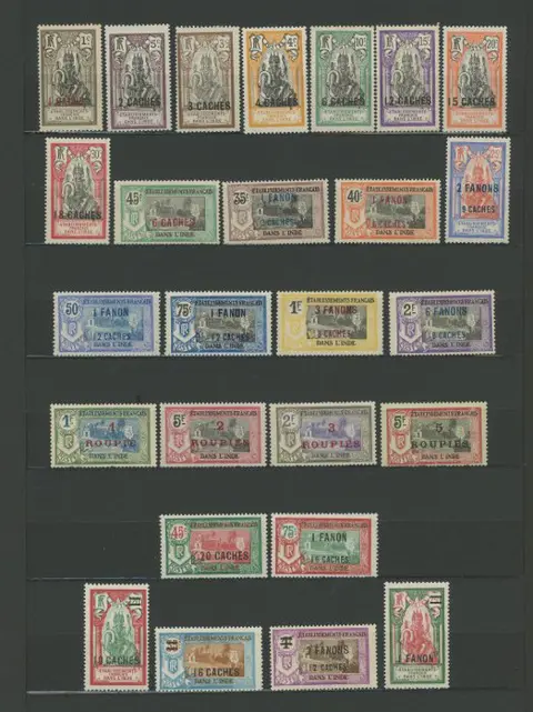 Franse kolonie 1892 - Quote: over €1,500 - Indies - Very nice set New including MNH, ‘Groupes’ types, ‘Free France’, etc. - Depuis le n°1