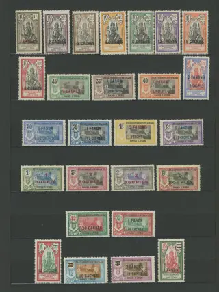 Franse kolonie 1892 - Quote: over €1,500 - Indies - Very nice set New including MNH, ‘Groupes’ types, ‘Free France’, etc. - Depuis le n°1