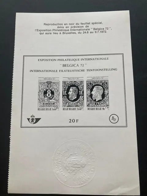 België 1969/2016 - Uitgebreide verzameling zwart-wit velletjes uit meerdere rubrieken - OBP/COB : o.a. uit rubrieken ZNP - GCAe.a.