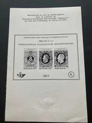 België 1969/2016 - Uitgebreide verzameling zwart-wit velletjes uit meerdere rubrieken - OBP/COB : o.a. uit rubrieken ZNP - GCAe.a.