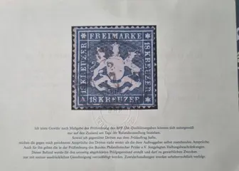 Württemberg 1862 - 18 Kreuzer Befund BPP - Michel 20y