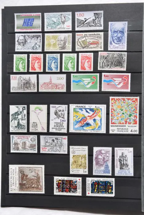 Frankrijk 1980/1985 - Modern set, mint**, deluxe + FDC