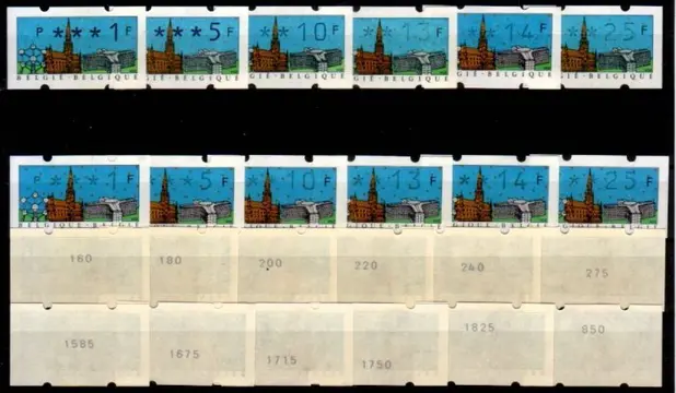 België 1987/1990 - ATM FRAMA + Klüssendorf sets - OBP ATM 63/83