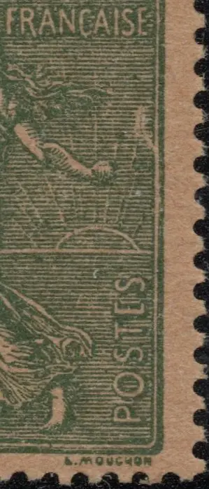 Frankrijk - Yvert 130j variety not listed "R" without shadow box 3/8/10 holding to normal + ‘POSTCS’ - YVERT 130j Semeuse 15c Type IV papier GC avec variétés