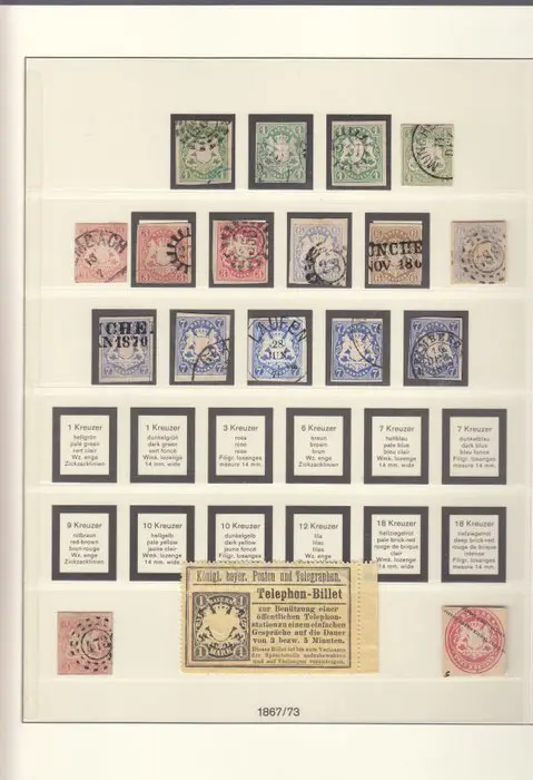 Beieren 1850/1920 - Extensive collection in Lindner Falzlos (hingeless) binder