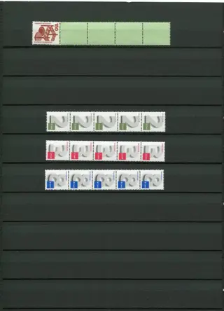 Duitsland, Bondsrepubliek - Collection of coil strips of five with nominal value