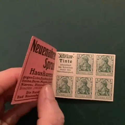 Duitse Rijk 1911/1912 - Postzegelboekje Germania 2 Mark met nummer 4A - Michel Boekje 3.3A