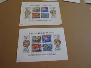 Duitse Democratische Republiek (DDR) 1949/1958 - Cancelled batch of GDR blocks from the 1950s, complete from “Debria” onwards, with 4 x “Marx”