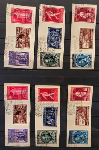 België 1930/1958 - Luchtpostzegels - Voorraad gestempelde zegels incl. brieven / documenten - PA1/PA35