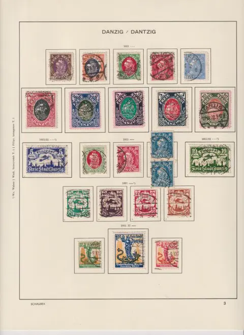 Danzig 1920/1939 - Verzameling op Schaubek voordrukbladen.