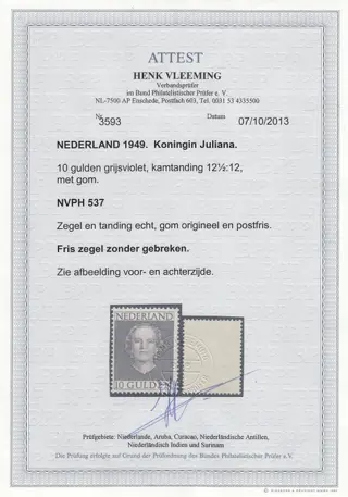 Nederland 1949 - Koningin Juliana type 'En Face' - NVPH 534/537