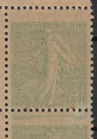 Frankrijk - 130c ‘Semeuse’ type IV vintage 5 with double double-sided and ‘à cheval’ stitching - 130c Semeuse Type IV millésime 5 et Recto verso double et à cheval!