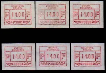 België 1981 - FRAMA ATM sets 6-9-14-59 (24 ATM) - OBP ATM 1/6