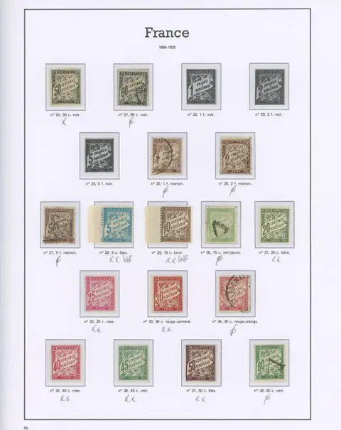 Frankrijk 1859 - QUOTE: over €4,600 - Very nice consistent collection of old taxes and semi-moderns, 37d signed - Depuis le n°2 jusqu'au 77