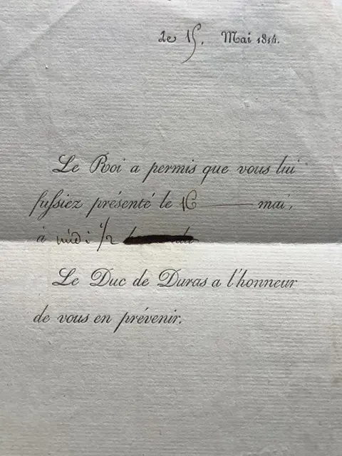 Frankrijk - Rare letter of introduction to the King