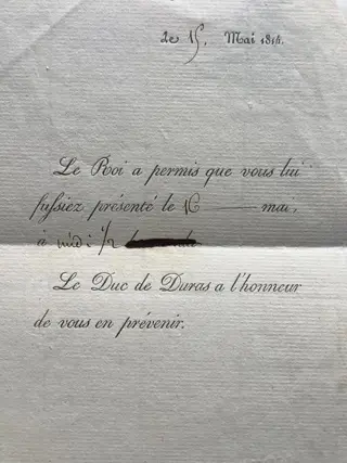 Frankrijk - Rare letter of introduction to the King