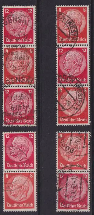 Duitse Rijk 1933 - Combinaties. - Michel; KZ17,S106,107,109/113W 46
