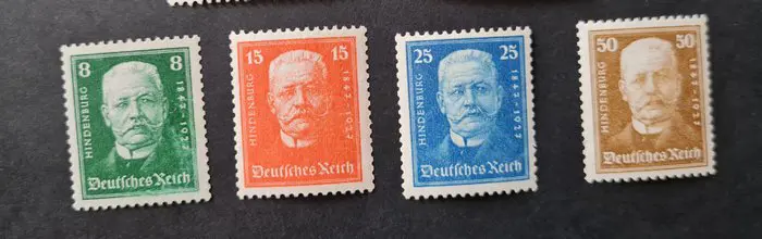 Duitse Rijk 1925/1927 - “Verkehrsschau” (Traffic Show), “1000 Jahre Rheinland” (1000 Years of the Rhineland), “Hindenburg”, - Michel 370-71 , 372-74, 403-406