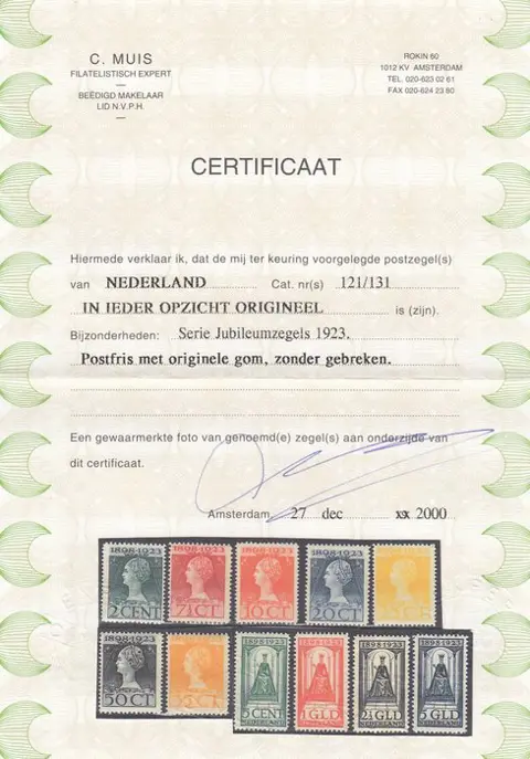 Nederland 1923 - Koningin Wilhelmina regeringsjubileum - NVPH 121/131