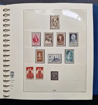 Frankrijk 1947/1963 - (Drie)dubbele collectie met veel extra's, hogere waarden + gekeurde zegels in luxe Lindner album - Michel