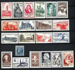 Frankrijk 1944/1949 - lot van 6 compleet jaar nieuw** luxe zonder scharnieren 1e keus - Yvert N°599 au n°862** MMH