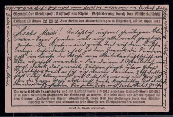 Duitse Rijk 1912/1913 - Early Zeppelin post and airmail&nbsp;– 3 entire postal items Rhine and Main as well as Düsseldorf