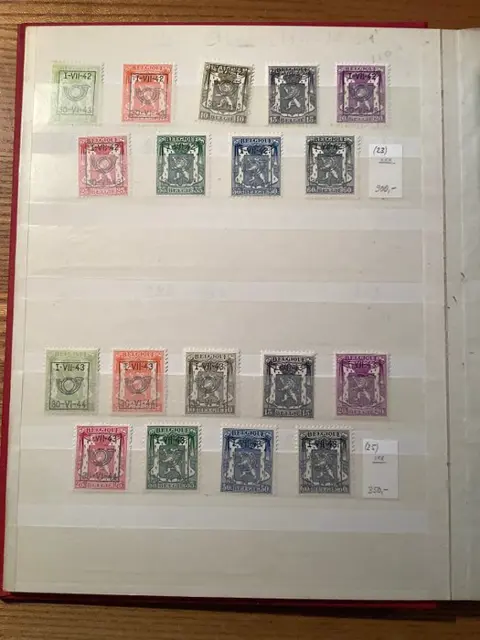 België 1938/1966 - Voorafgestempelden - verzameling tussen 1938/1966 - voorafgestemplde reeksen 1/6,9/1,0 13/15, 23 ,25/60
